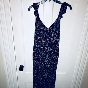 Amer Eagle black & floral romper w/ maxi skirt